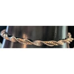 925 Sterling Silver Unlimited Twisted Chain Bracelet Made in Italy 6.8 in. 6 gr